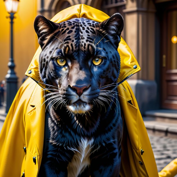 Image of a panther in a yellow coat