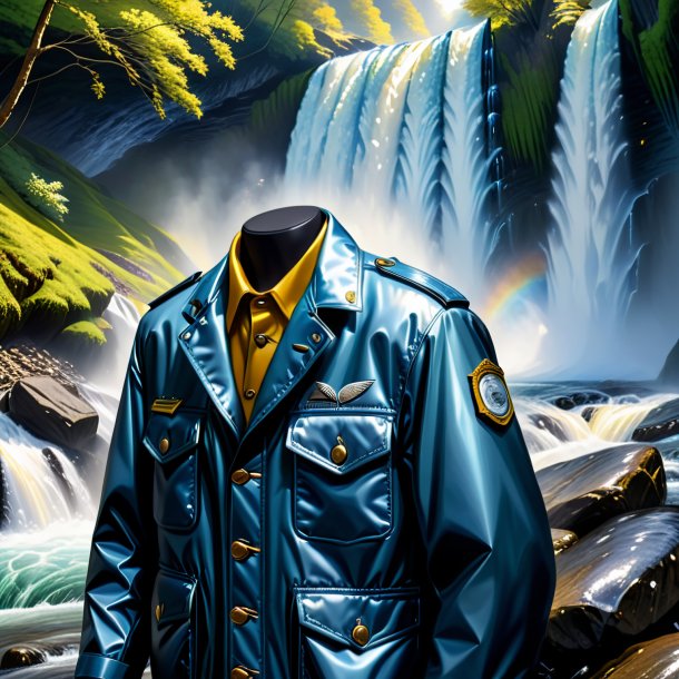 Drawing of a sardines in a jacket in the waterfall