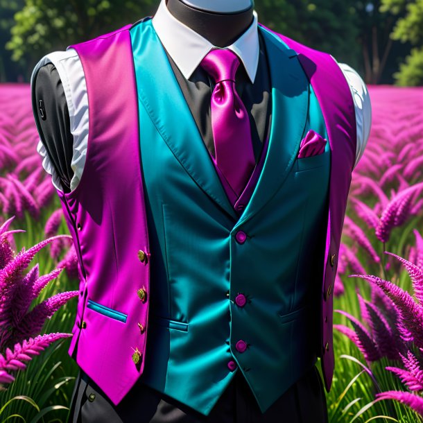 Picture of a magenta vest from grass