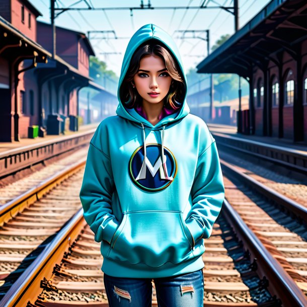 Image of a mol in a hoodie on the railway tracks