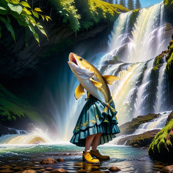 Photo of a haddock in a skirt in the waterfall