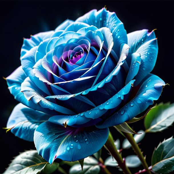 Imagerie d'une rose bleue