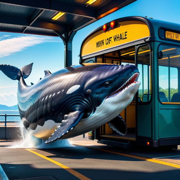 Picture of a angry of a whale on the bus stop