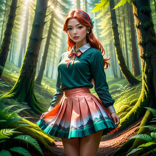 Photo of a salmon in a skirt in the forest