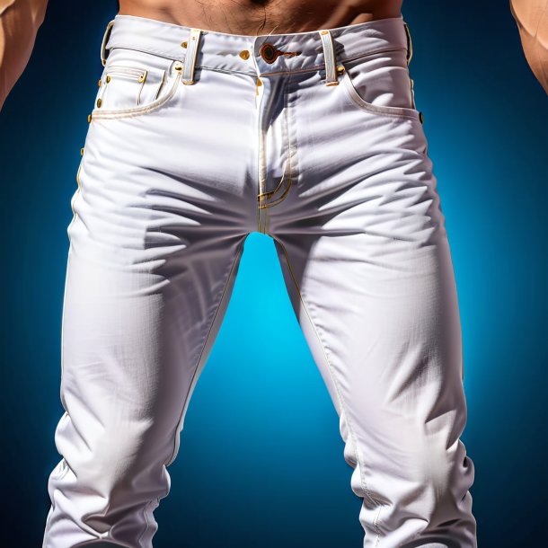 Imagem de um jeans branco de gesso