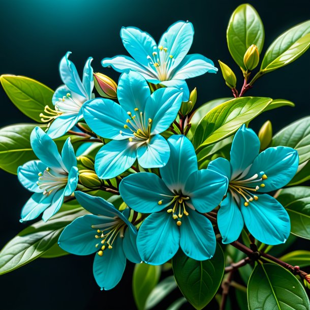 "drawing of a cyan jessamine, spanish"