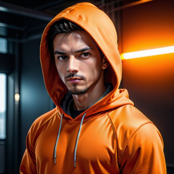 Pic d'un sweat à capuche orange de fer