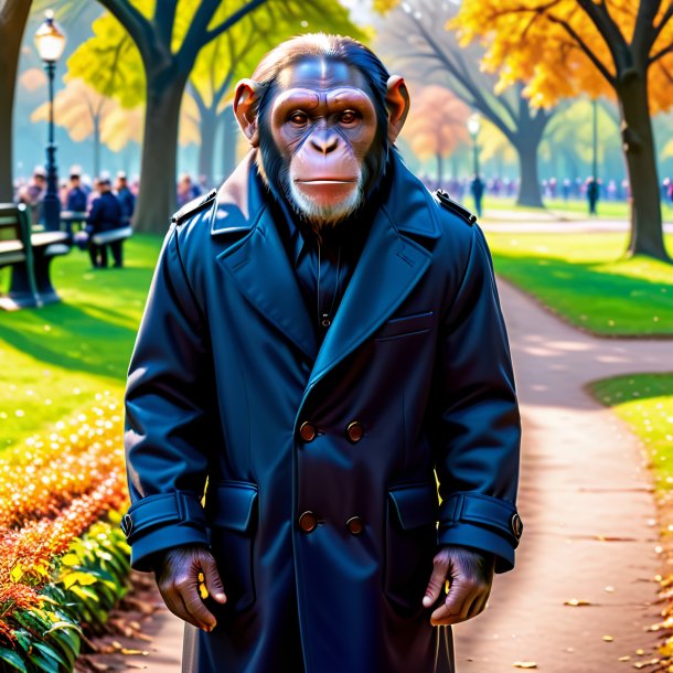 Photo d'un chimpanzé dans un manteau dans le parc