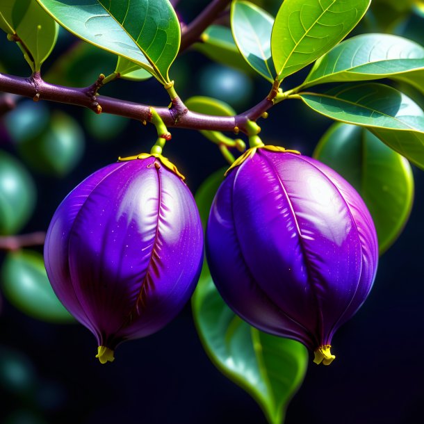Clipart of a purple manchineel