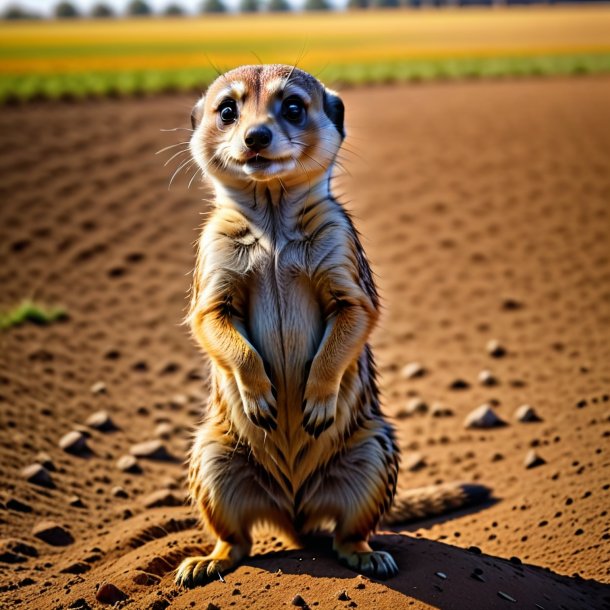 Pic of a playing of a meerkat on the field