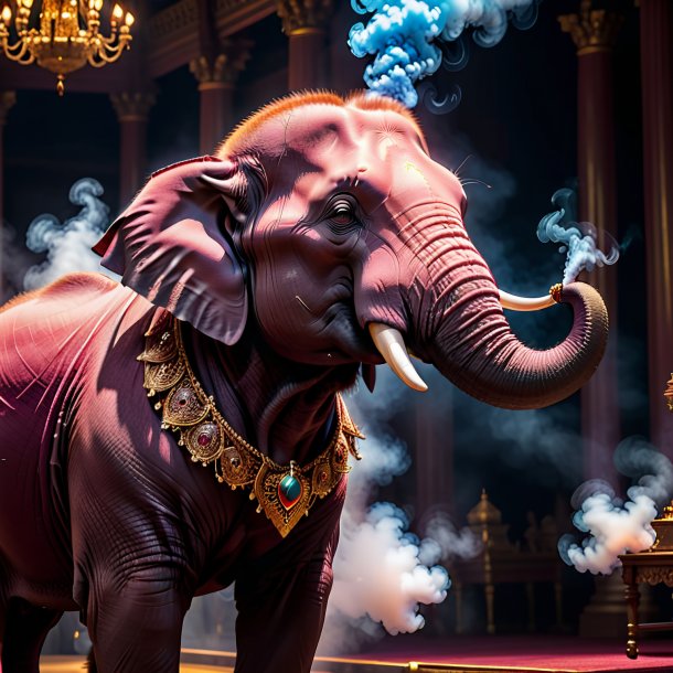 Pic of a maroon smoking elephant