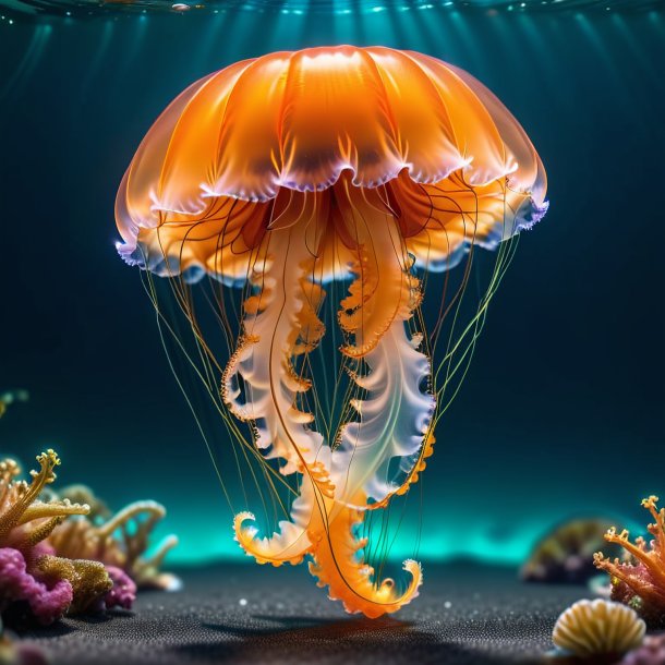 Picture of a jellyfish in a orange jeans