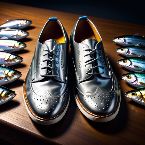 Image of a sardines in a gray shoes