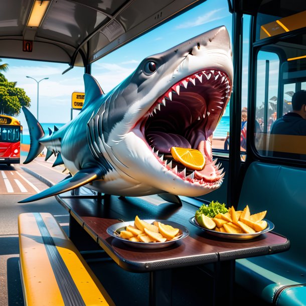 Pic of a eating of a shark on the bus stop