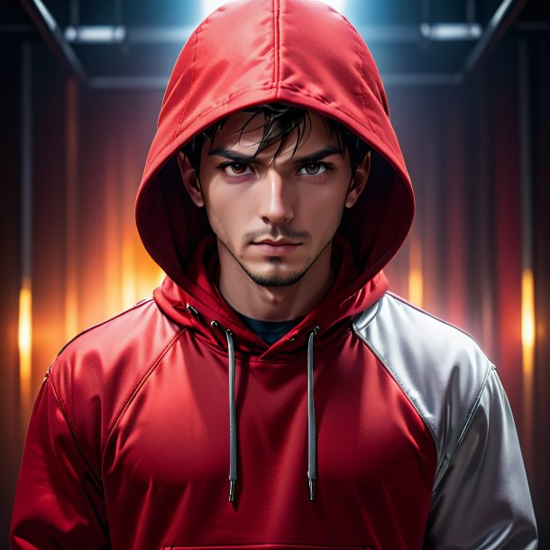 Photo of a red hoodie from metal