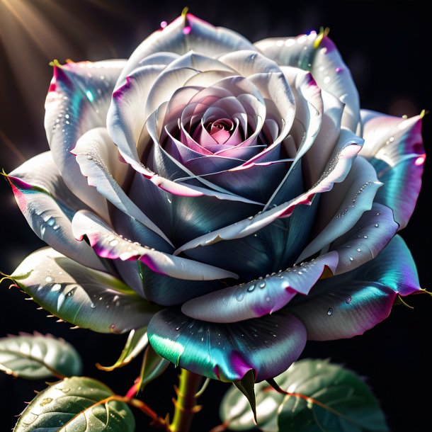 Retrato de una rosa de plata