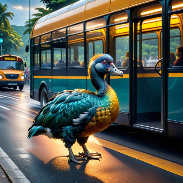 Picture of a swimming of a dodo on the bus stop