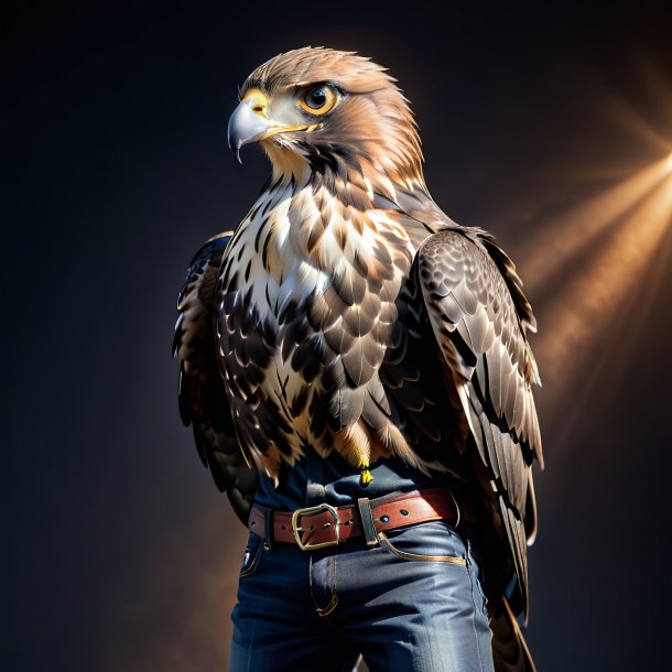 Image of a hawk in a black jeans