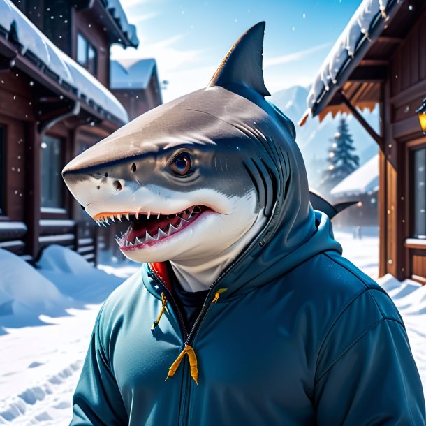 Photo d'un requin dans une capuche dans la neige