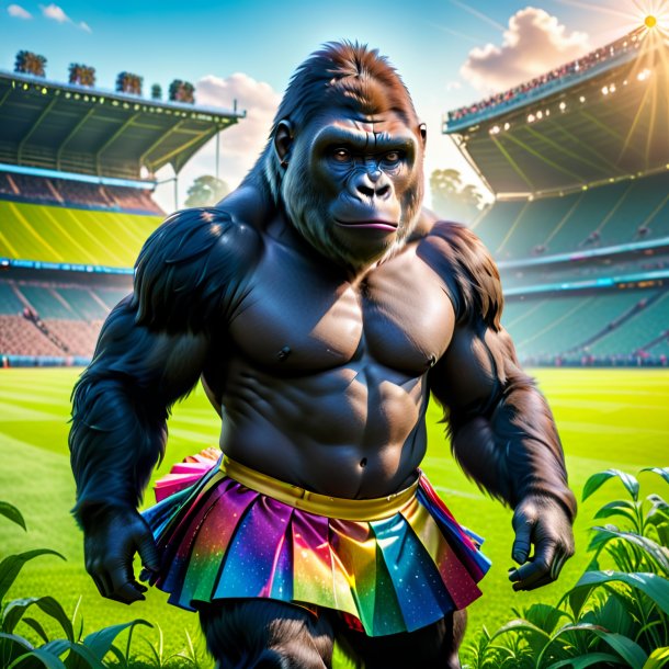 Picture of a gorilla in a skirt on the field