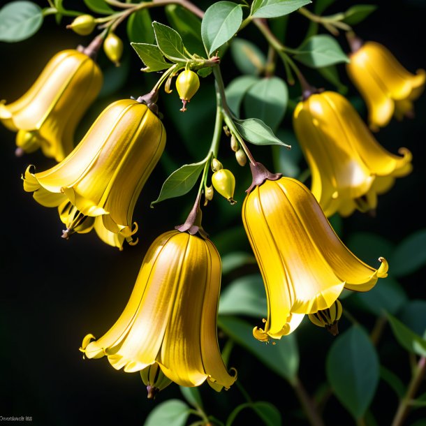 Imagery of a brown yellow waxbells