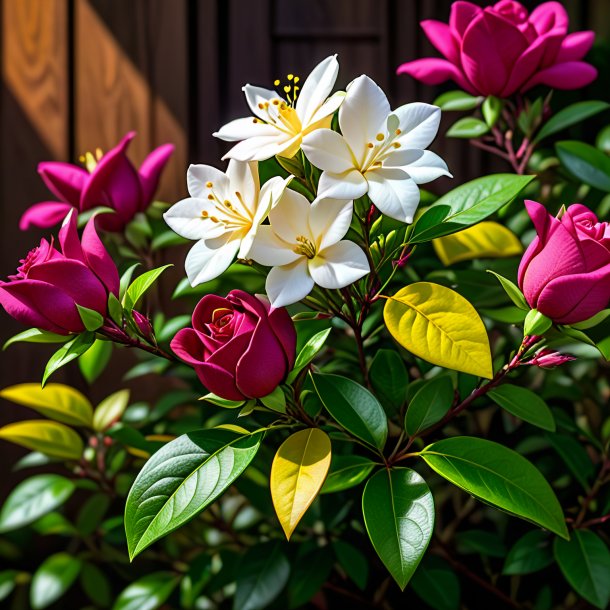 "pic d'une jessamine de marron, rose"