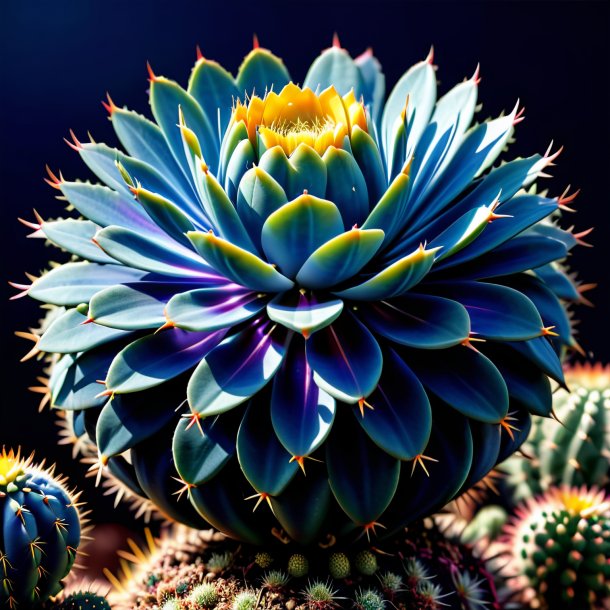 Figure of a navy blue cactus
