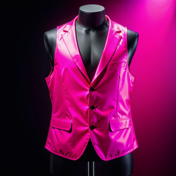 Photography of a hot pink vest from polyethylene