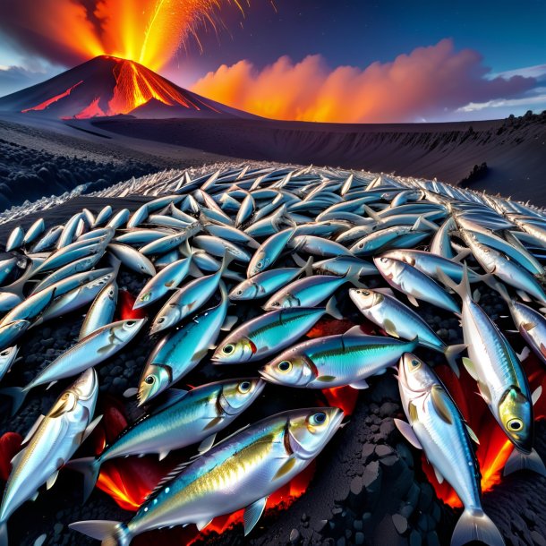 Picture of a sleeping of a sardines in the volcano