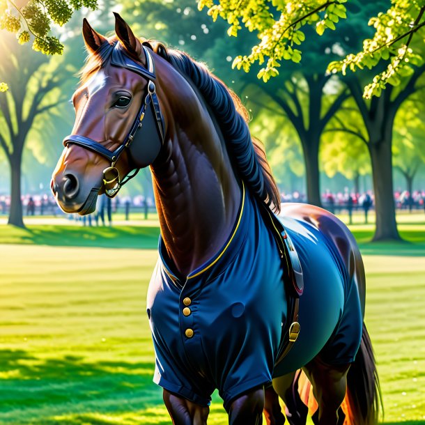 Photo d'un cheval dans un pantalon dans le parc