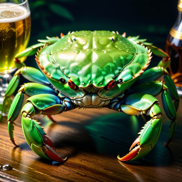 Pic d'un crabe à boire vert