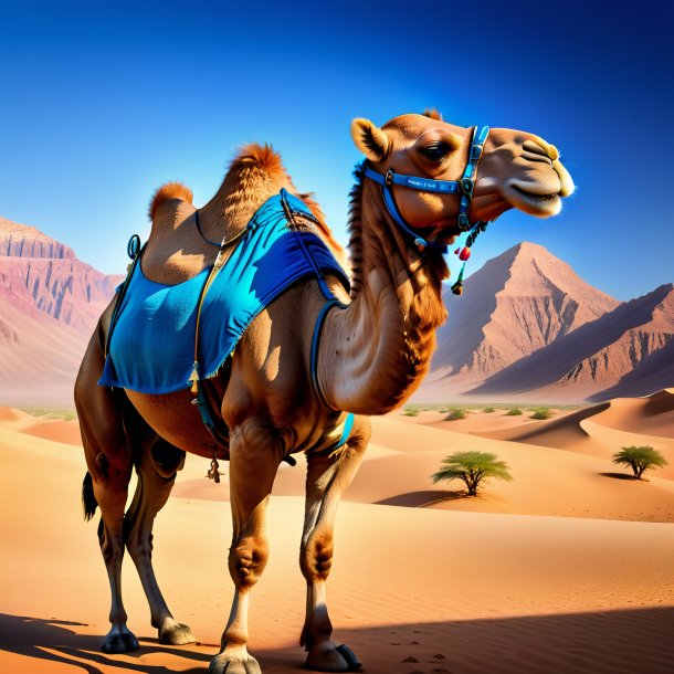 Image of a blue waiting camel