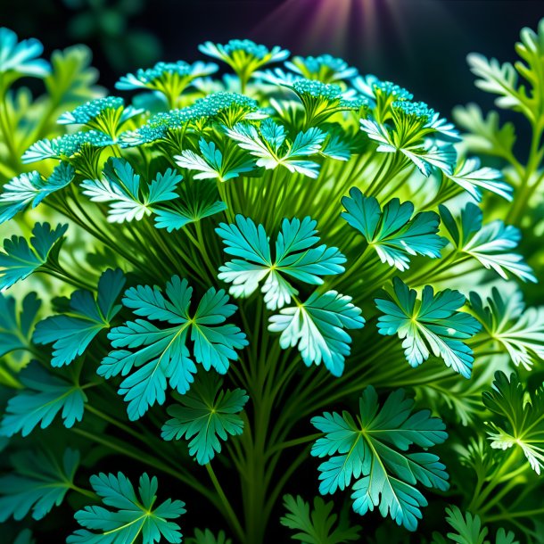 Depiction of a cyan parsley
