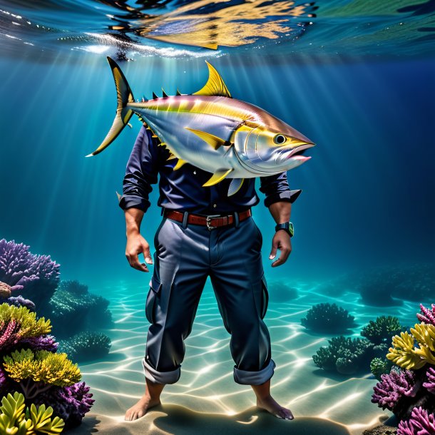 Photo of a tuna in a trousers in the water