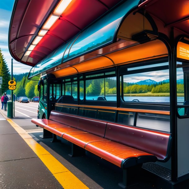 Image of a eating of a salmon on the bus stop