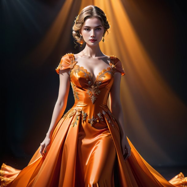 Illustration of a orange dress from polyethylene