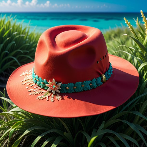 Picture of a coral hat from grass