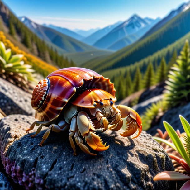 Image d'un crabe ermite dans une ceinture dans les montagnes