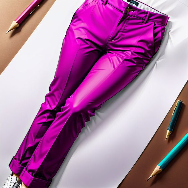 Sketch of a magenta trousers from paper