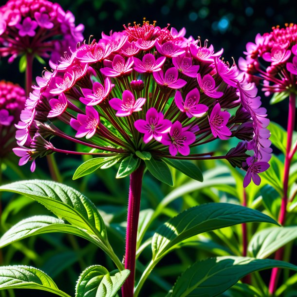 "picture of a magenta valerian, red"