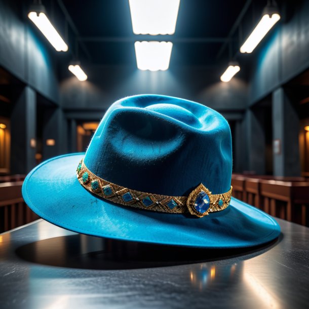 Image of a azure hat from concrete