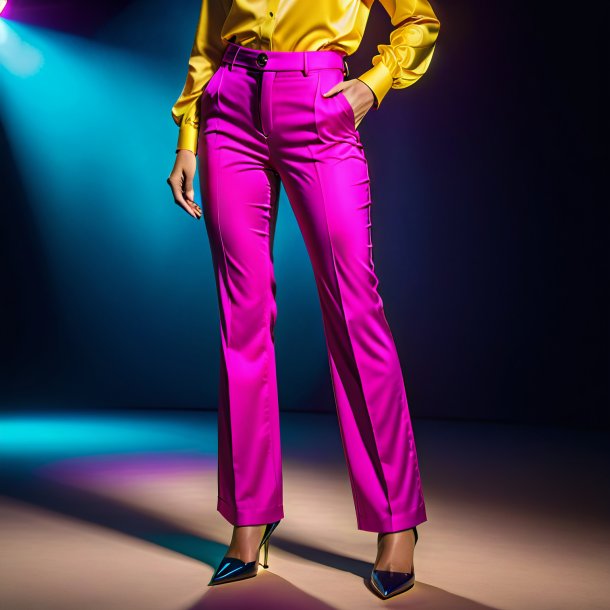 Image of a magenta trousers from metal