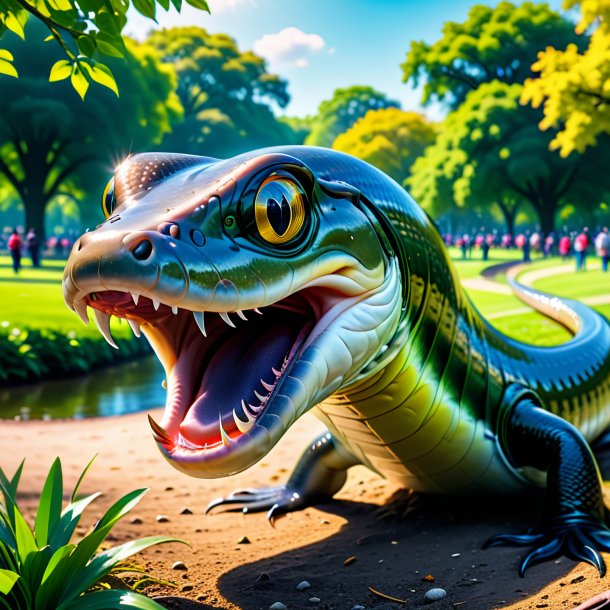 Image of a angry of a eel in the park