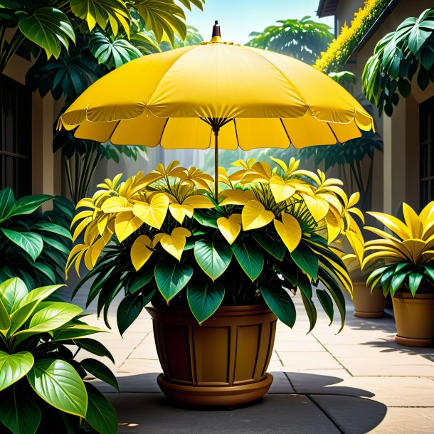 Clipart of a yellow umbrella plant