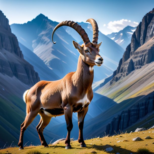 Pic of a ibex in a gray dress