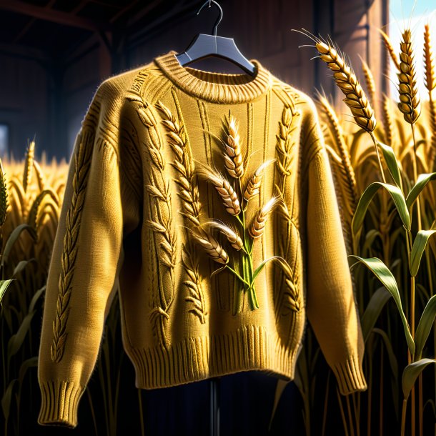 Drawing of a wheat sweater from iron