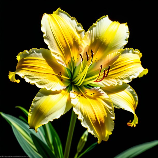"portrayal of a olden daylily, yellow"