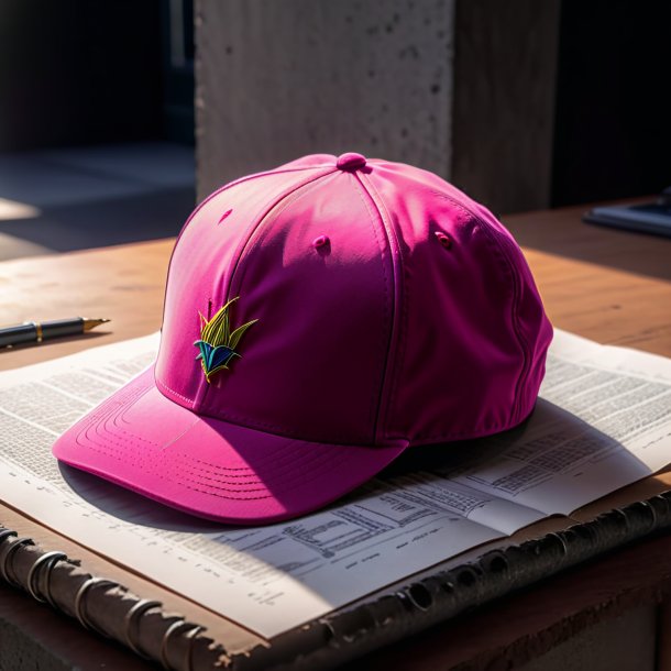 Croquis d'une casquette fuchsia du béton