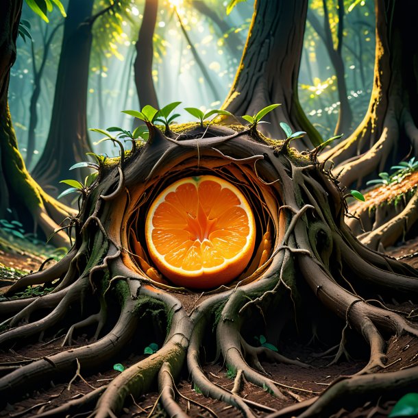 Imagery of a orange hollow-root