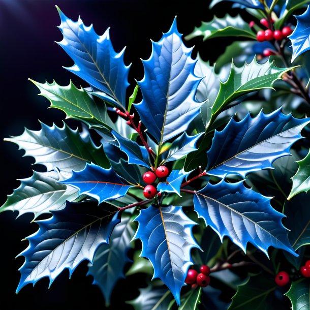 Depiction of a blue holly